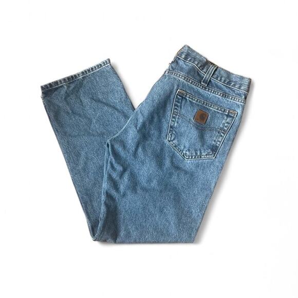 Carhartt VTG Jeans Unisex 35x30 Blue Denim Y2K Made in USA 100% Cotton - Picture 1 of 6